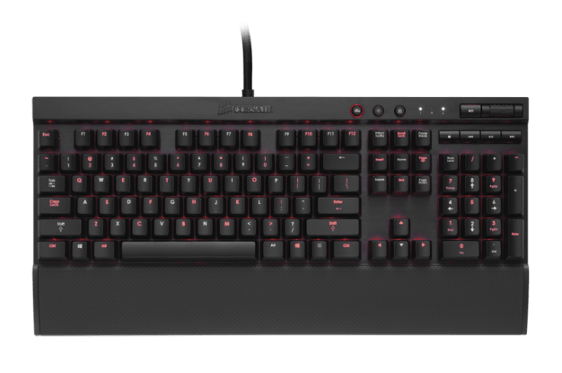 Corsair K70: A great feeling Cherry MX keyboard, but with a very simplistic design and a giant wristpad